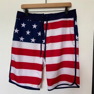 USA BOARD SHORTS, WORN ONCE